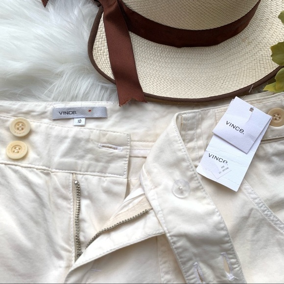 NWT Vince  Bermuda shorts straight cut style Color Cream Size 10 - Picture 8 of 12